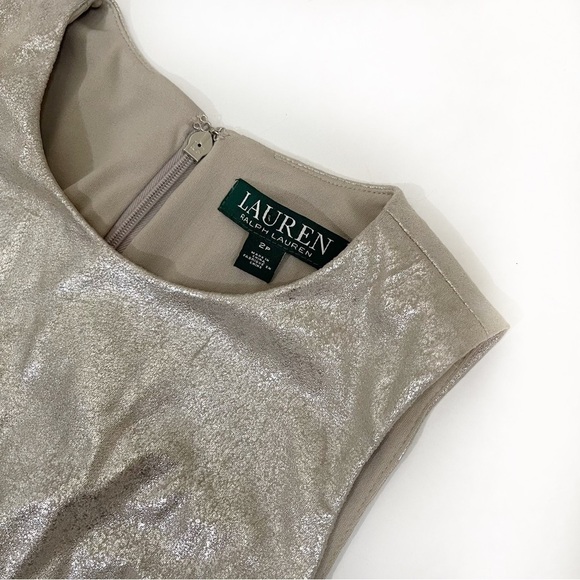Ralph Lauren Metallic Sleeveless Fitted Dress Size 2P - Picture 6 of 8